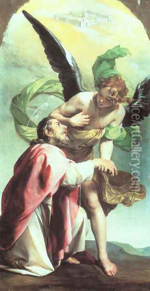 The Vision of Saint John, 1635 Oil Painting - Alonso Cano