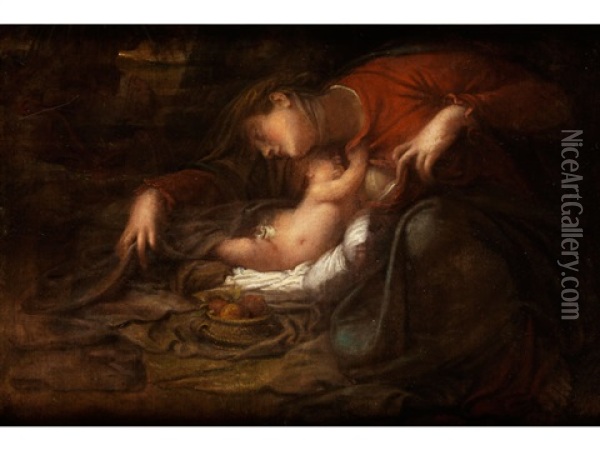 Madonna Mit Dem Jesuskind Oil Painting - Pier Francesco (il Morazzone) Mazzuchelli