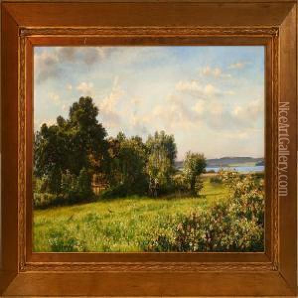 Bisholt Ved Horsensbugt Oil Painting - Pauline Thomsen