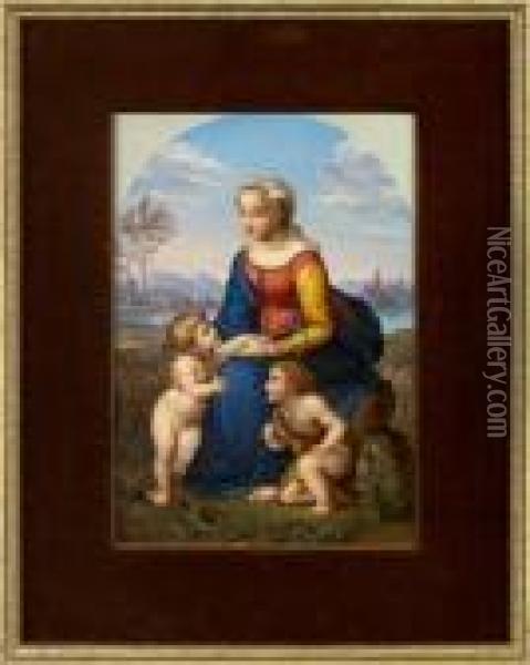 St. 
Anne, The Infant Christ And St. 
John Oil Painting - Raphael (Raffaello Sanzio of Urbino)