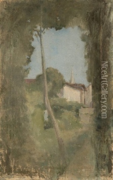Paysage A L'arbre Oil Painting - Marc Mouclier
