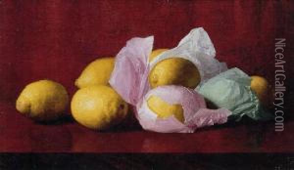 Wrapped Lemons Oil Painting - William Joseph Mccloskey