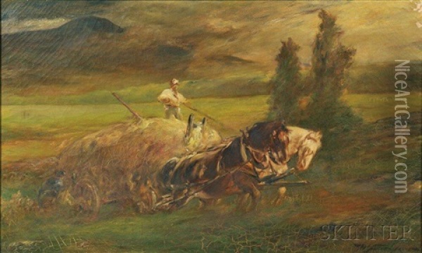 Driving The Haywagon Oil Painting - Walter Shirlaw