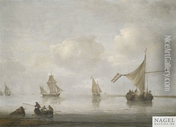 Segelschiffe Auf Reede Oil Painting - Arnoldus van Anthonissen
