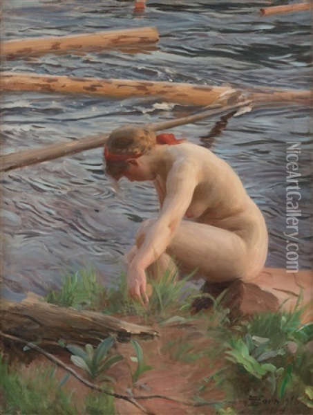 Timret Gar (timber) Oil Painting - Anders Zorn