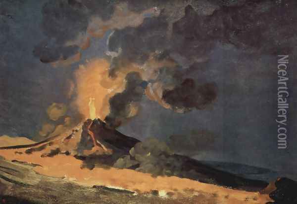 Eruption of Vesuvius Oil Painting - Joseph Wright