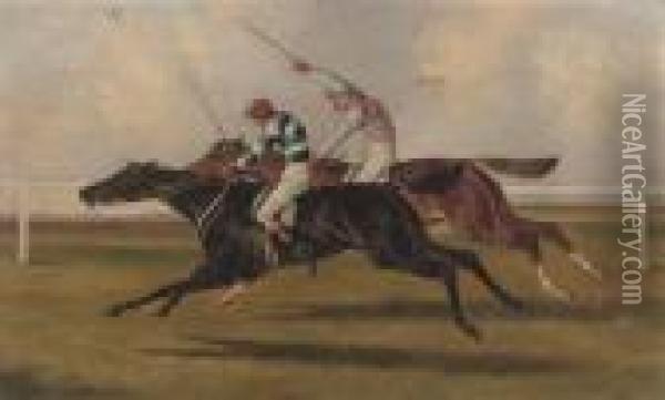The Duke Of Beaufort's Petronelle And The Duke Of Hamilton's Moonshine Oil Painting - John Arnold Wheeler