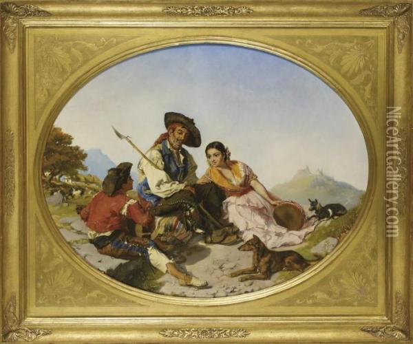 Hirtenleben Im Andalusischen Hochland Oil Painting - Frank Buchser