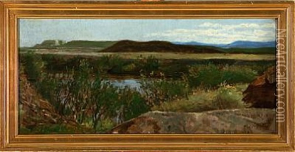 Landscape From Jordan Oil Painting - Axel Theofilus Helsted
