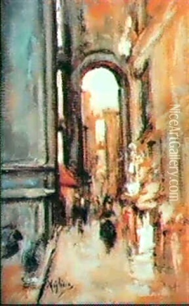Porta Capuana A Napoli Oil Painting - Vincenzo Migliaro
