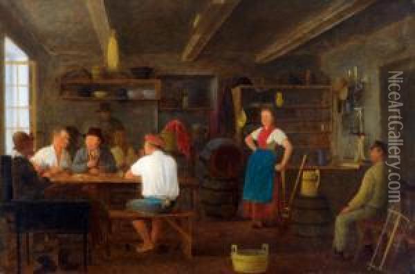 Nella Stanza Del Soggiorno Oil Painting - Johann Michael Neder