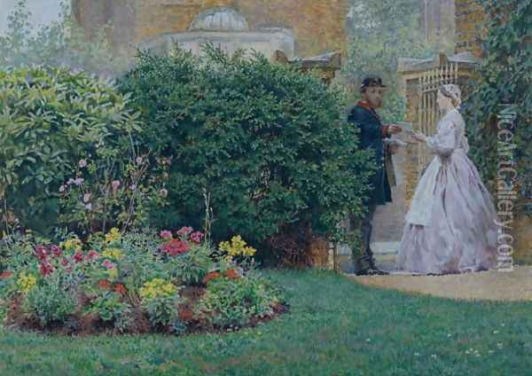 My Front Garden, 1864 Oil Painting - Frederick Walker