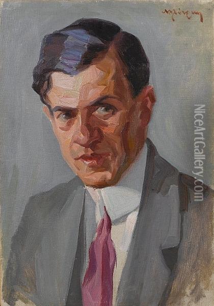 Portrait Of A Man Oil Painting - Nicholaos Lytras