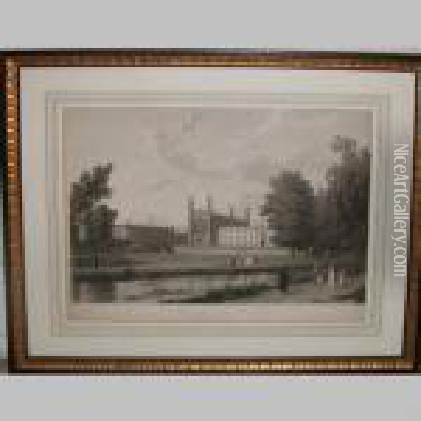Kings College And Clare Hall, Cambridge Oil Painting - William Westall