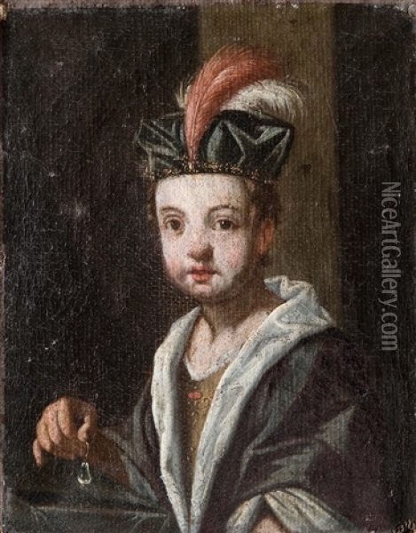 Portrait Eines Kindes Oil Painting - Antonio Mercurio Amorosi