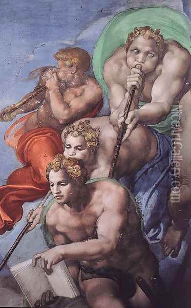 Last Judgment (detail-6) 1537-41 Oil Painting - Michelangelo Buonarroti
