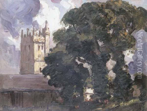 The Abbey And The Oak Tree Oil Painting - Arthur Ernest Streeton