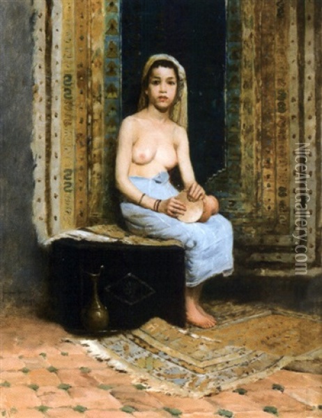 La Joueuse De Darbouka Oil Painting - Francisque Noailly