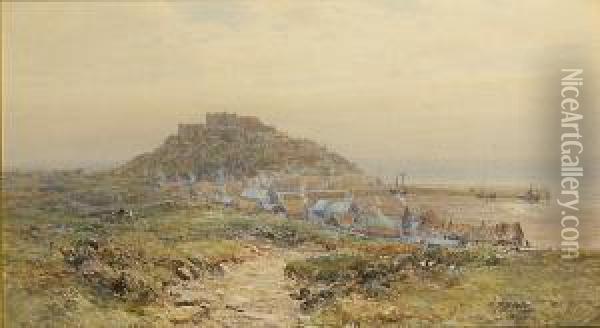 Mount Orguiel Castle, Jersey Oil Painting - Charles Branwhite