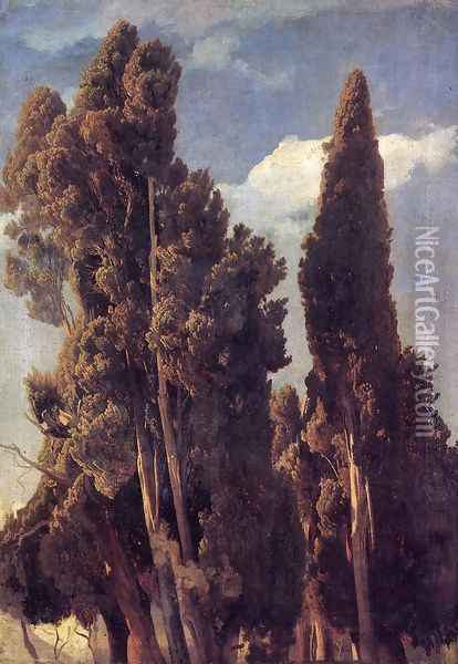 Cypresses Oil Painting - Johann Wilhelm Schirmer
