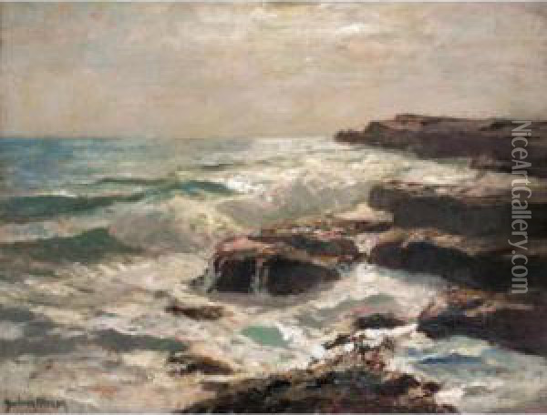 The Shore, Early Evening Oil Painting - Julius Olsson