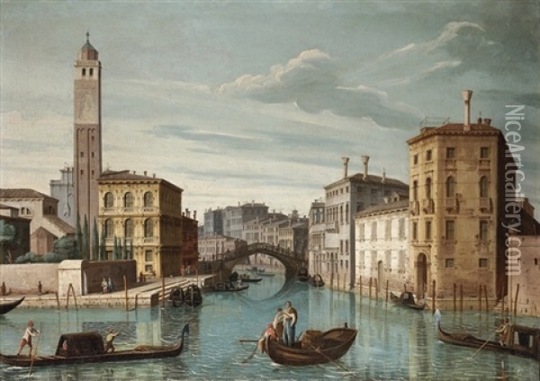 The Entrance To The Canareggio, Venice Oil Painting - Pietro Bellotti