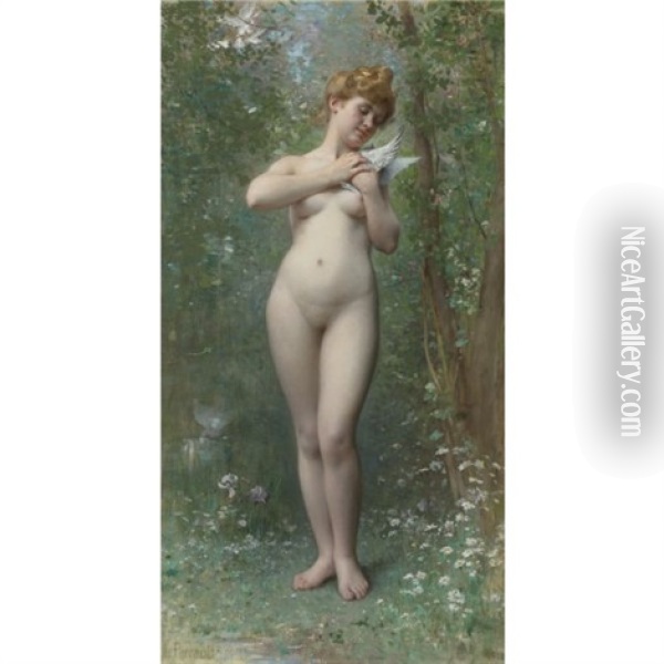 Venus A La Colombe Oil Painting - Leon Jean Basile Perrault