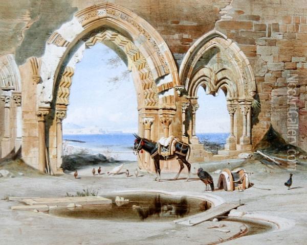 Ruins Near Palermo Oil Painting - Carl Friedrich H. Werner