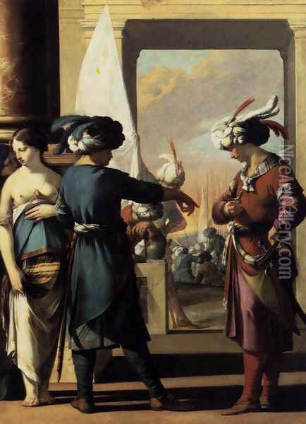 Cyrus Announcing to Araspas that Panthea Has Obtained His Pardon 1631-34 Oil Painting - Laurent De La Hire