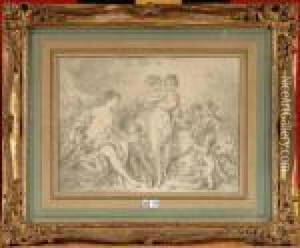 Les Trois Graces Oil Painting - Jean-Baptiste Huet I
