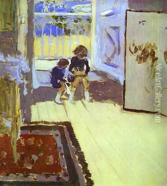 Children in a Room. 1909 Oil Painting - Jean-Edouard Vuillard