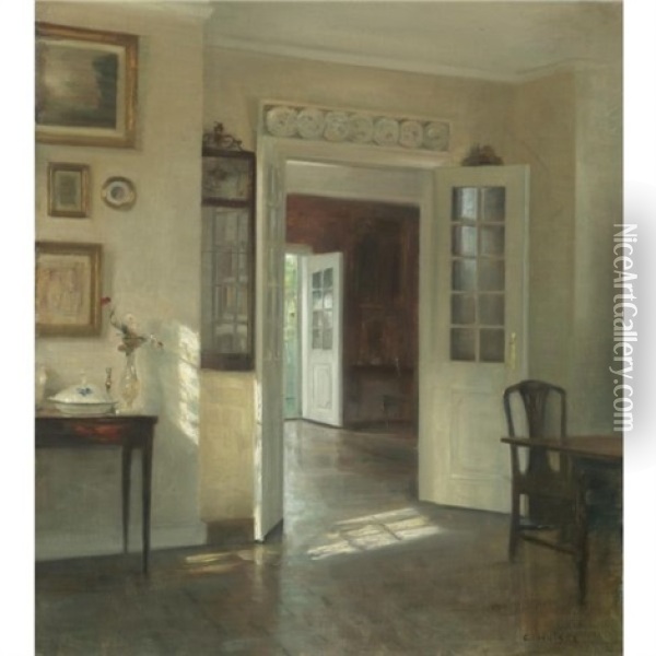 Interior I Solskin Oil Painting - Carl Vilhelm Holsoe