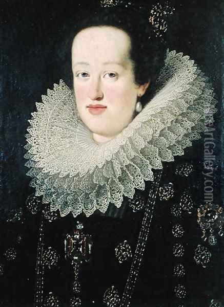 Portrait of Eleonora de Gonzaga Mantua 1598-1655 1622-55 Oil Painting - Justus Sustermans