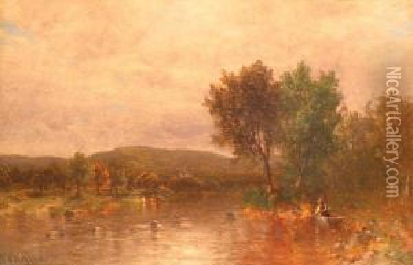 Boating On The River Oil Painting - George Herbert McCord