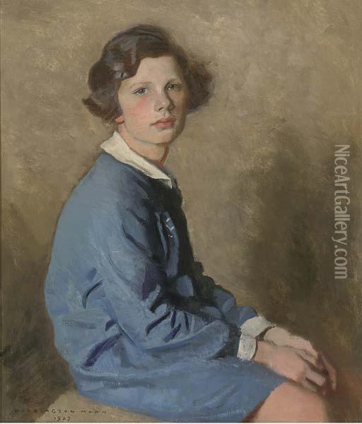 Portrait Of A Young Girl Oil Painting - Harrington Mann