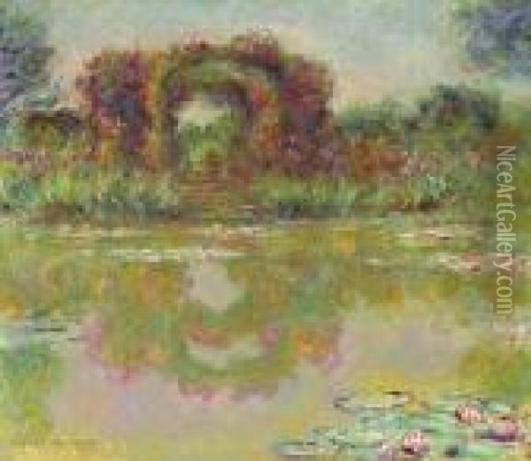 Les Arceaux De Roses, Giverny (les Arceaux Fleuris) Oil Painting - Claude Oscar Monet