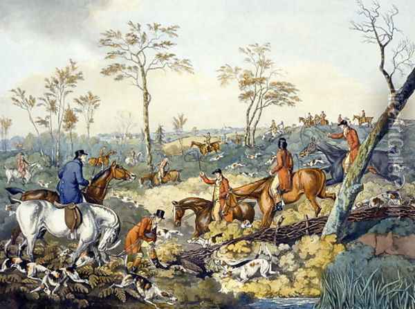 Drawing a Cover, from 'Foxhunting' Oil Painting - Henry Thomas Alken