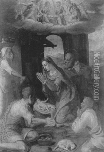 L'adoration Des Bergers Oil Painting - Lucca Longhi