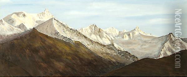 Montagne Oil Painting - A. Hauser