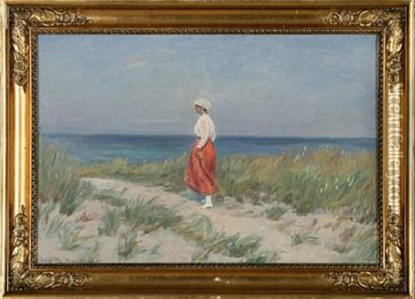 Tisvilde Strand Oil Painting - Ludvig Mogelgaard