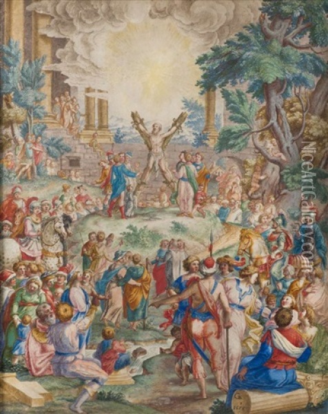 Martirio De San Andres Oil Painting - Giovanni Battista Castello