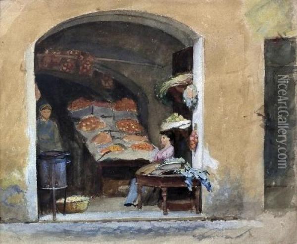 Neapolitan Shop Oil Painting - John William Waterhouse