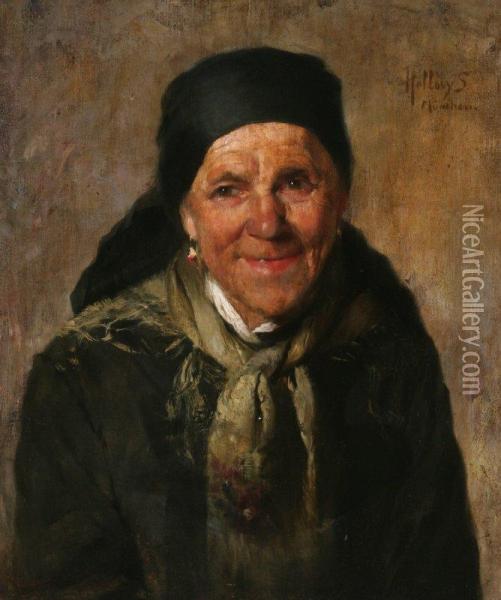 Asszony Oil Painting - Simon Hollosy