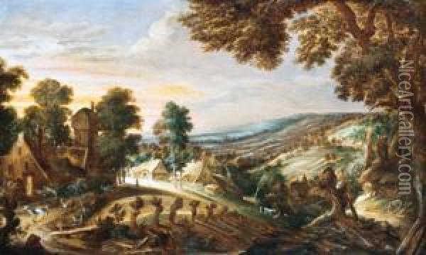 Veduta Di Un Ampio Paesaggio Oil Painting - Kerstiaen De Keuninck The Elder