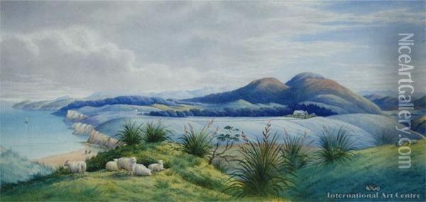 Marlborough Bay Oil Painting - John Barr Clarke Hoyte