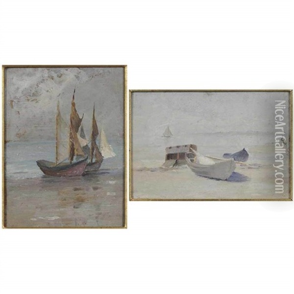 Two Lynn Beach Oil Painting - William Partridge Burpee