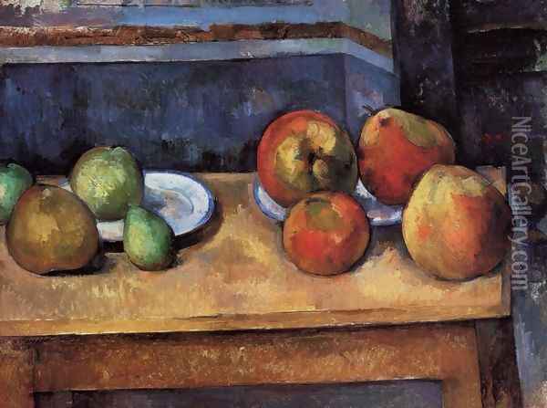 Still Life Apples And Pears Oil Painting - Paul Cezanne
