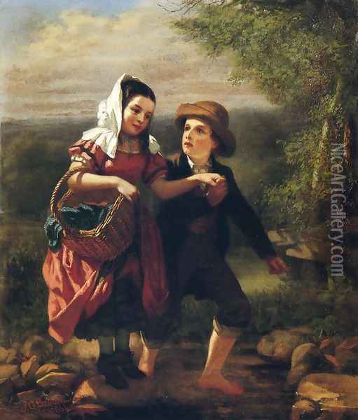 The Picnic Oil Painting - John George Brown