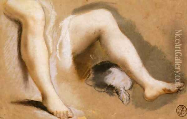 Study for the Legs of Campaspe Oil Painting - Nicolas Vleughels