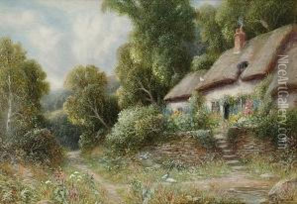 A Devonshire Cottage Oil Painting - Robert John Hammond